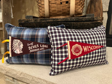 Load image into Gallery viewer, Devils Lake Vintage Pennant Pillow

