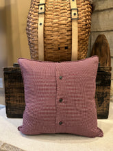 Load image into Gallery viewer, "S" Pillow w Trumpet - thrifted shirt, New Poly Insert, Vintage Letter 16x16
