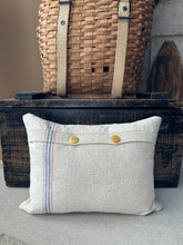Load image into Gallery viewer, Grain sack with scrap quilt piece
