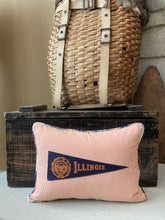 Load image into Gallery viewer, UofI Vintage Pennant Pillow
