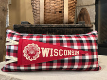 Load image into Gallery viewer, UW Madison Vintage Pennant Pillow
