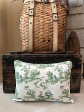 Load image into Gallery viewer, Green Toile w Horse Pillow
