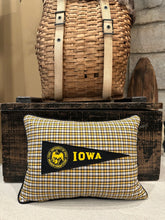 Load image into Gallery viewer, University of Iowa Black Vintage Pennant Pillow
