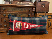 Load image into Gallery viewer, Vintage Florence, Wis. Pennant Pillow
