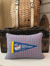Load image into Gallery viewer, North Pole Pennant Pillow (blue/pink)
