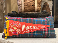 Load image into Gallery viewer, Wisconsin State Fair Vintage Pennant Pillow
