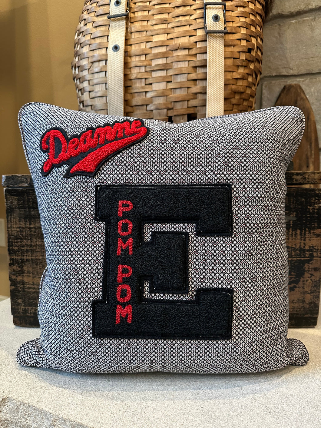 E Deanne - Vintage Varsity Letter Pillow