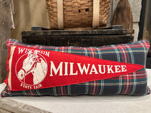 Load image into Gallery viewer, State Fair Milwaukee Pennant Pillow
