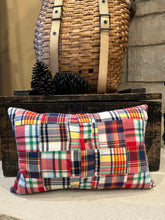 Load image into Gallery viewer, Thrifted plaid multi pattern pillow

