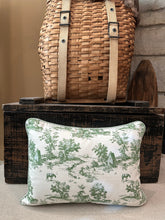 Load image into Gallery viewer, Green Toile w Horse Pillow w Pocket
