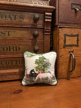 Load image into Gallery viewer, Horse scene fabric pillow - small gingham back
