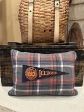 Load image into Gallery viewer, UofI Vintage Pennant Pillow
