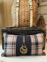 Load image into Gallery viewer, Custom Vintage Brass Horse Medallion Pillow
