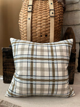 Load image into Gallery viewer, Blue/Brown Plaid pillow

