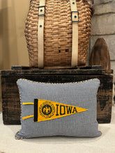 Load image into Gallery viewer, University of Iowa Yellow Vintage Pennant Pillow
