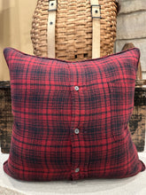 Load image into Gallery viewer, "N" pillow (burgundy /blue)
