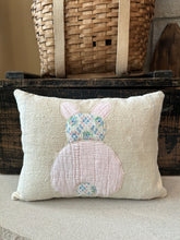 Load image into Gallery viewer, Grain sack with quilt piece bunny
