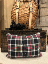 Load image into Gallery viewer, Grain sack, shirt back with 3 black plaid trees
