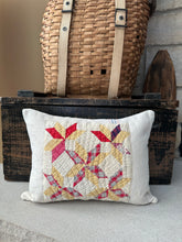 Load image into Gallery viewer, Grain sack with scrap quilt piece
