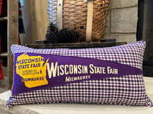 Load image into Gallery viewer, Wisconsin State Fair Milwaukee Vintage Pennant Pillow
