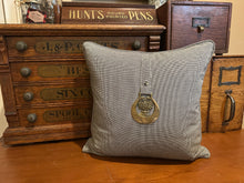 Load image into Gallery viewer, Custom Vintage Brass Horse Medallion (Sheaf of Wheat) Pillow
