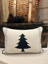 Load image into Gallery viewer, Grain sack, shirt back pillow with blue/green tree (2)

