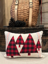 Load image into Gallery viewer, Grain sack with scrap red tree shirt piece (4)
