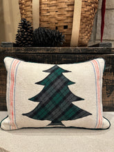 Load image into Gallery viewer, Grain sack, shirt back pillow with black/green tree (1)
