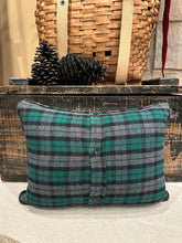 Load image into Gallery viewer, Grain sack, shirt back pillow with black/green tree (1)
