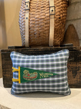 Load image into Gallery viewer, Milwaukee WI - Pennant Pillow - thrifted shirt, new poly insert, vintage pennant, custom piping, 12x16
