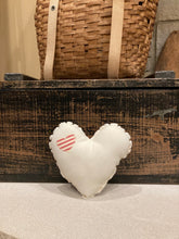 Load image into Gallery viewer, Red &amp; White Ticking Heart with Grainsack back
