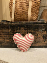 Load image into Gallery viewer, Red &amp; White Ticking Heart with Grainsack back
