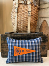 Load image into Gallery viewer, UofI Vintage Pennant Pillow
