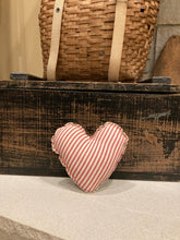 Load image into Gallery viewer, Red &amp; White Ticking Heart with Grainsack back
