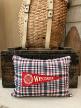 Load image into Gallery viewer, "UW" Vintage Pennant Pillow Thrifted shirt
