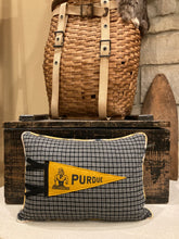 Load image into Gallery viewer, Black Purdue Vintage Pennant Pillow
