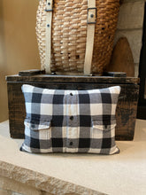 Load image into Gallery viewer, "Milwaukee Zoo" Pennant Pillow - thrifted shirt, new poly insert, vintage pennant, 12x16

