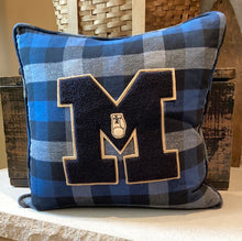 Load image into Gallery viewer, "M" Varsity Letter Pillow
