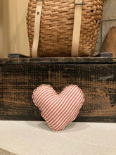Load image into Gallery viewer, Red &amp; White Ticking Heart with Grainsack back

