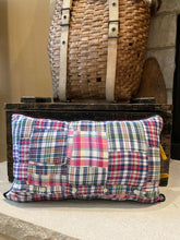 Load image into Gallery viewer, Kentucky Lake Pennant Pillow- 12x20 (foamily), new poly insert, custom piping, thirfted shirt, vintage pennant (Lesley's)
