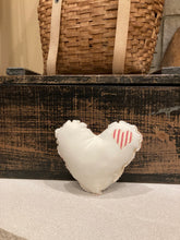 Load image into Gallery viewer, Red &amp; White Ticking Heart with Grainsack back
