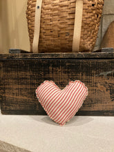 Load image into Gallery viewer, Red &amp; White Ticking Heart with Grainsack back
