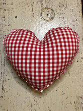 Load image into Gallery viewer, Red &amp; White Gingham heart
