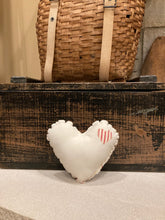 Load image into Gallery viewer, Red &amp; White Ticking Heart with Grainsack back
