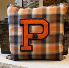 Load image into Gallery viewer, &quot;P&quot; Varsity Letter Pillow
