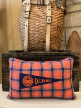 Load image into Gallery viewer, UofI Vintage Pennant Pillow (pocket)
