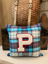 Load image into Gallery viewer, "P" Varsity Letter Pillow Thrifted shirt
