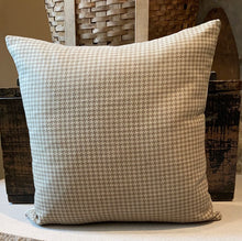 Load image into Gallery viewer, "Vintage Deer Fabric" Pillow - houndstooth fabric back, new down insert, zipper, 18x18
