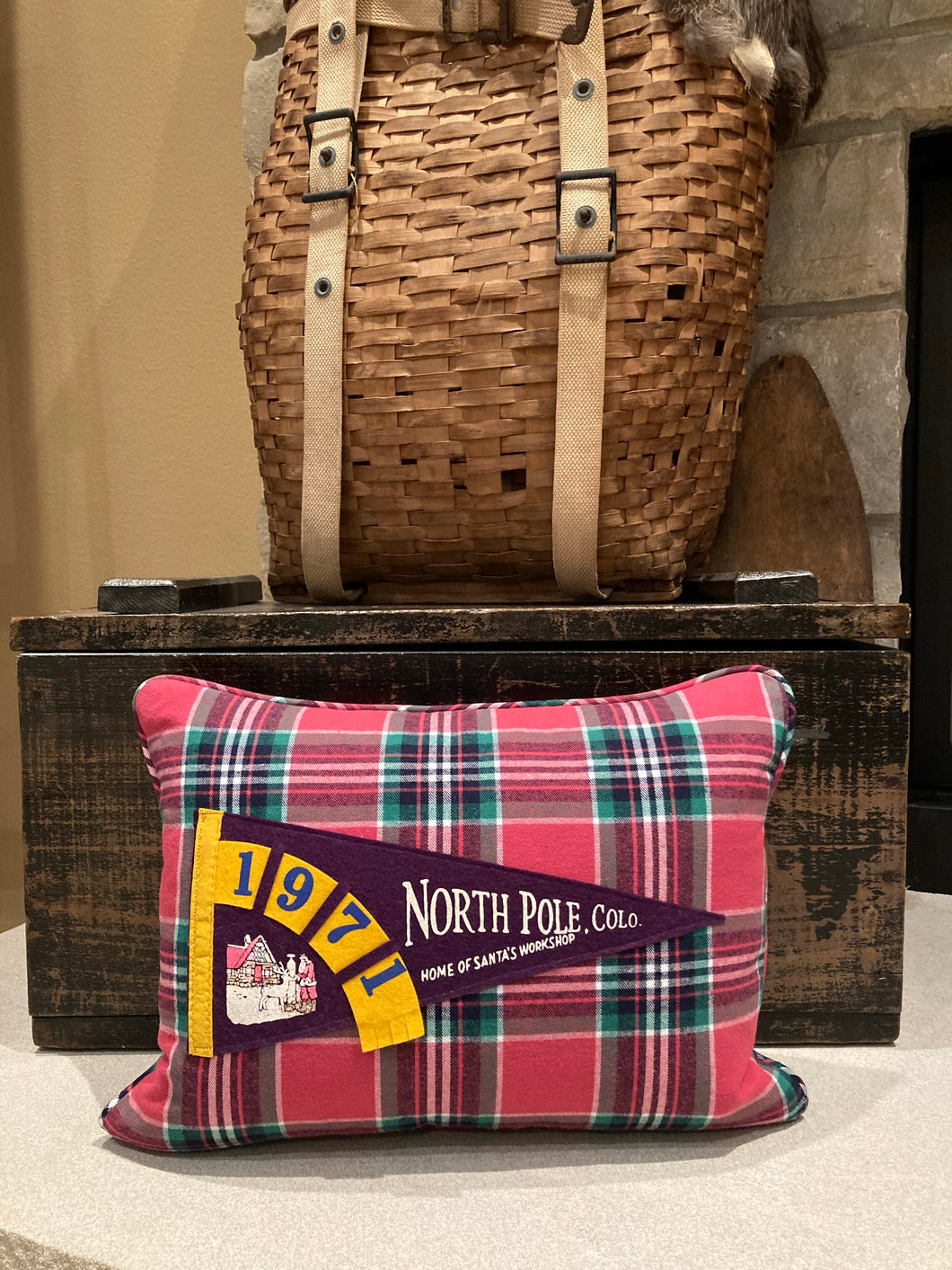 1971 North Pole Pennant Pillow