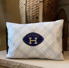 Load image into Gallery viewer, &quot;H&quot; Football Crest Letter Pillow
